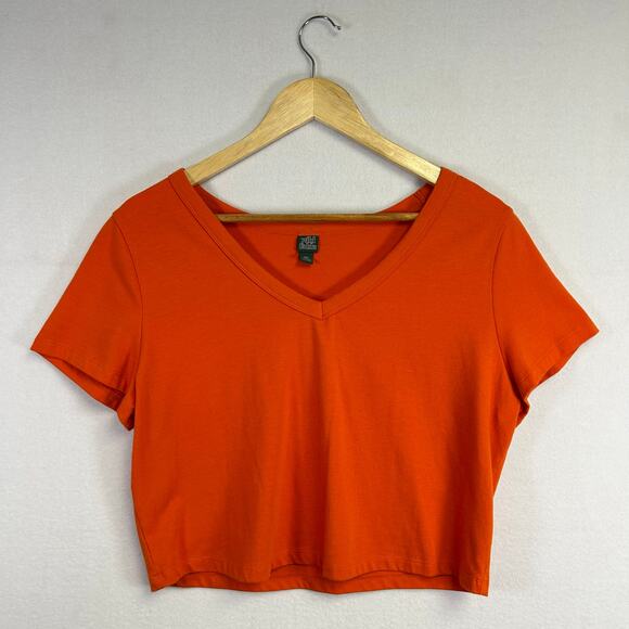 Woman's Orange Cropped Tee  - Size XXL Basic Casual Everyday Wear - Picture 1 of 8